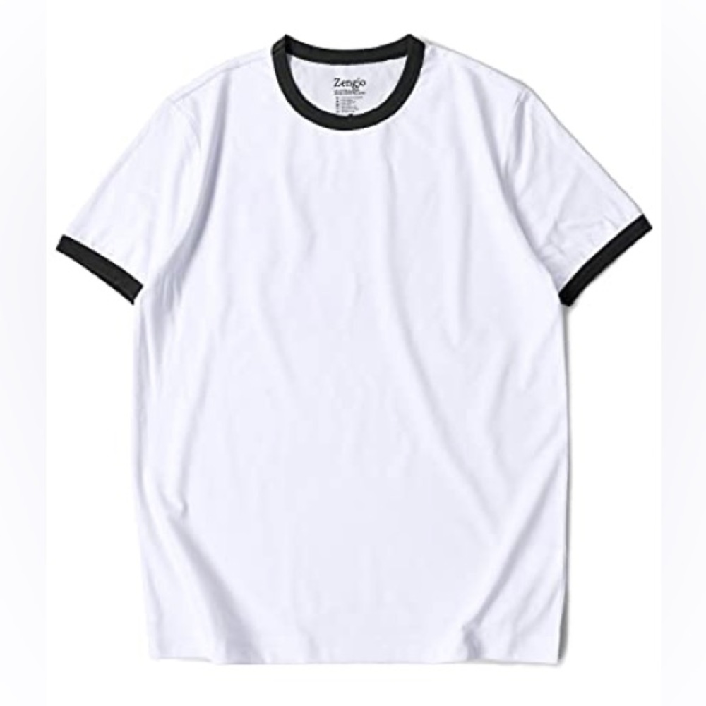Zengjo Men’s Short-Sleeve Ringer Tee Size XL